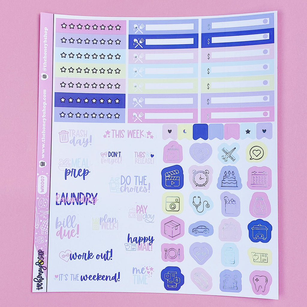 Fight Like A Girl Weekly Kit | Choose Your Sheet Option! | Holographic Foil