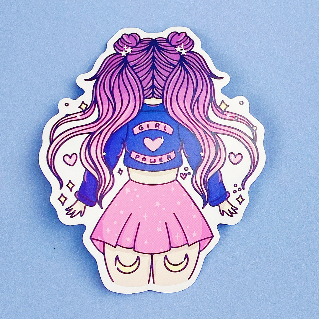 Magical Girl Power Babe Vinyl Die Cut | Choose your Skin Tone!