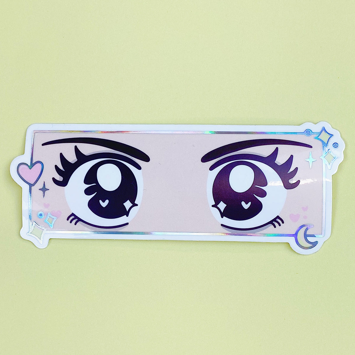 Anime Eyes Clear Vinyl Die Cut | Holo Foil | Choose your Skin Tone!