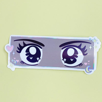 Anime Eyes Clear Vinyl Die Cut | Holo Foil | Choose your Skin Tone!