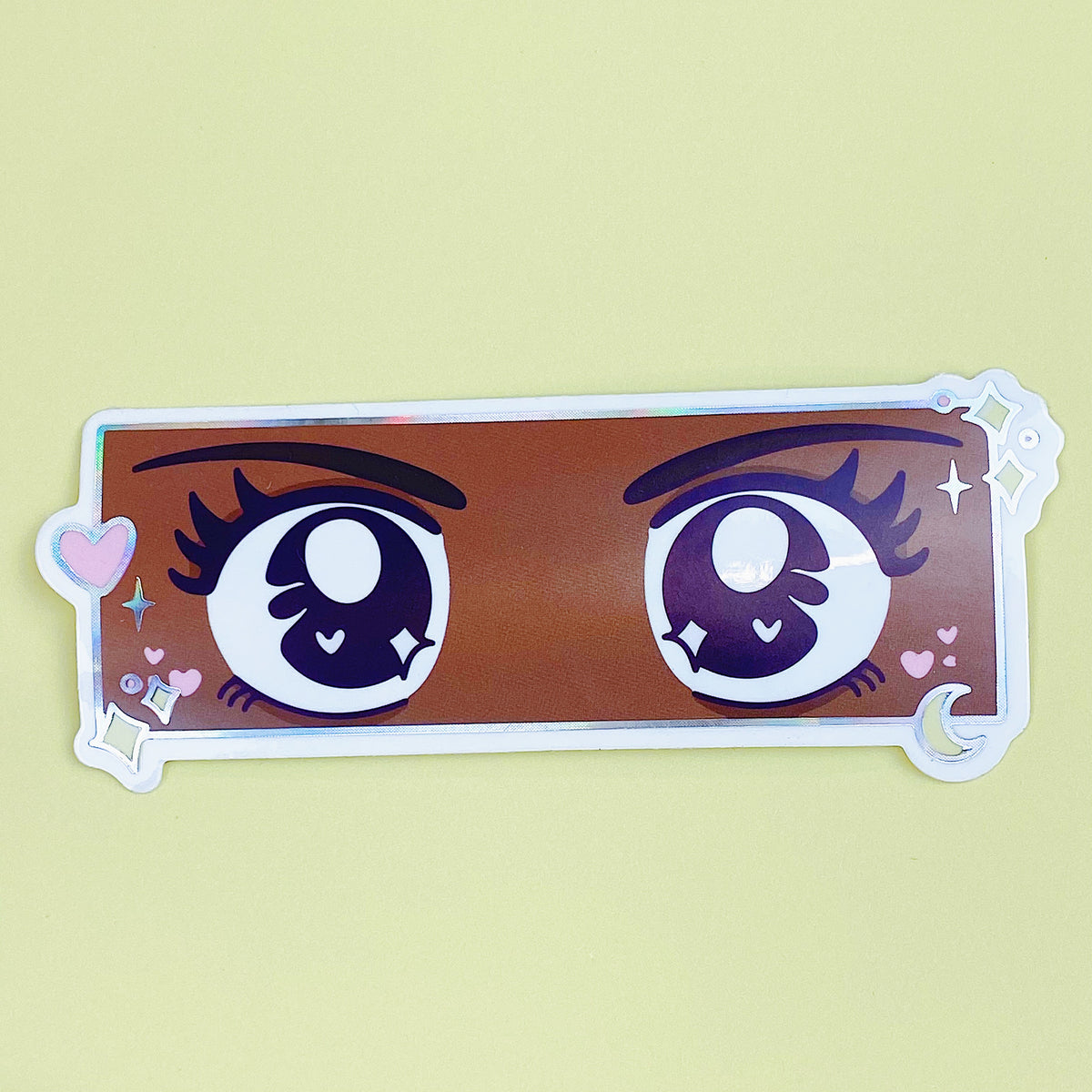 Anime Eyes Clear Vinyl Die Cut | Holo Foil | Choose your Skin Tone!