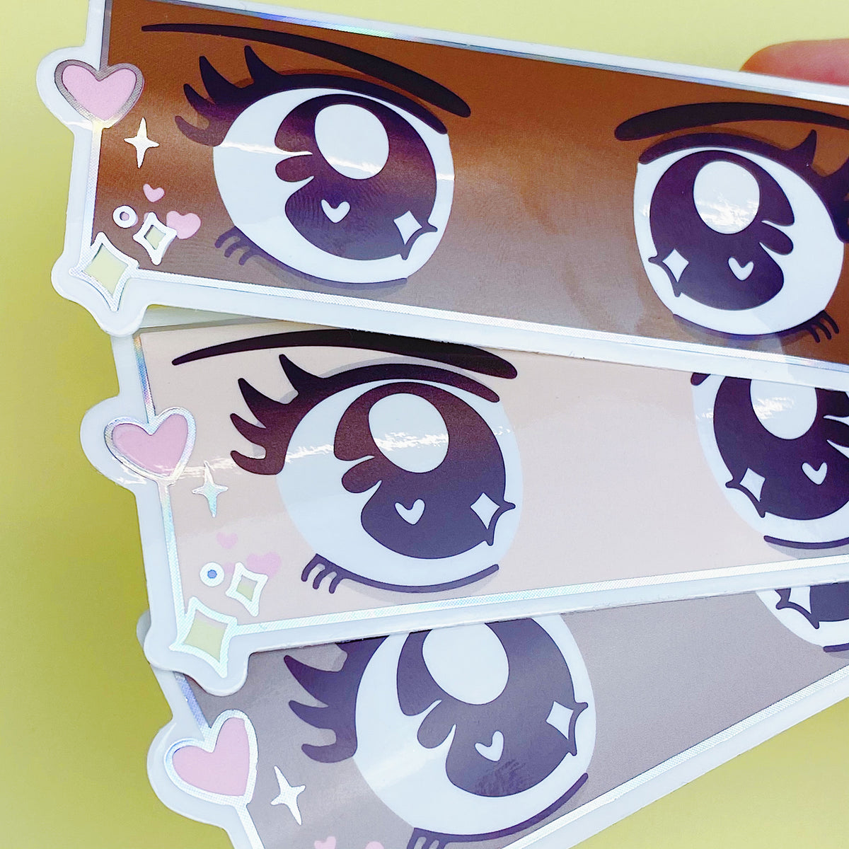 Anime Eyes Clear Vinyl Die Cut | Holo Foil | Choose your Skin Tone!