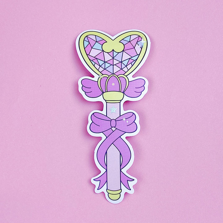 Moon Prism Wand Vinyl Sticker Die Cut | Holo Foil