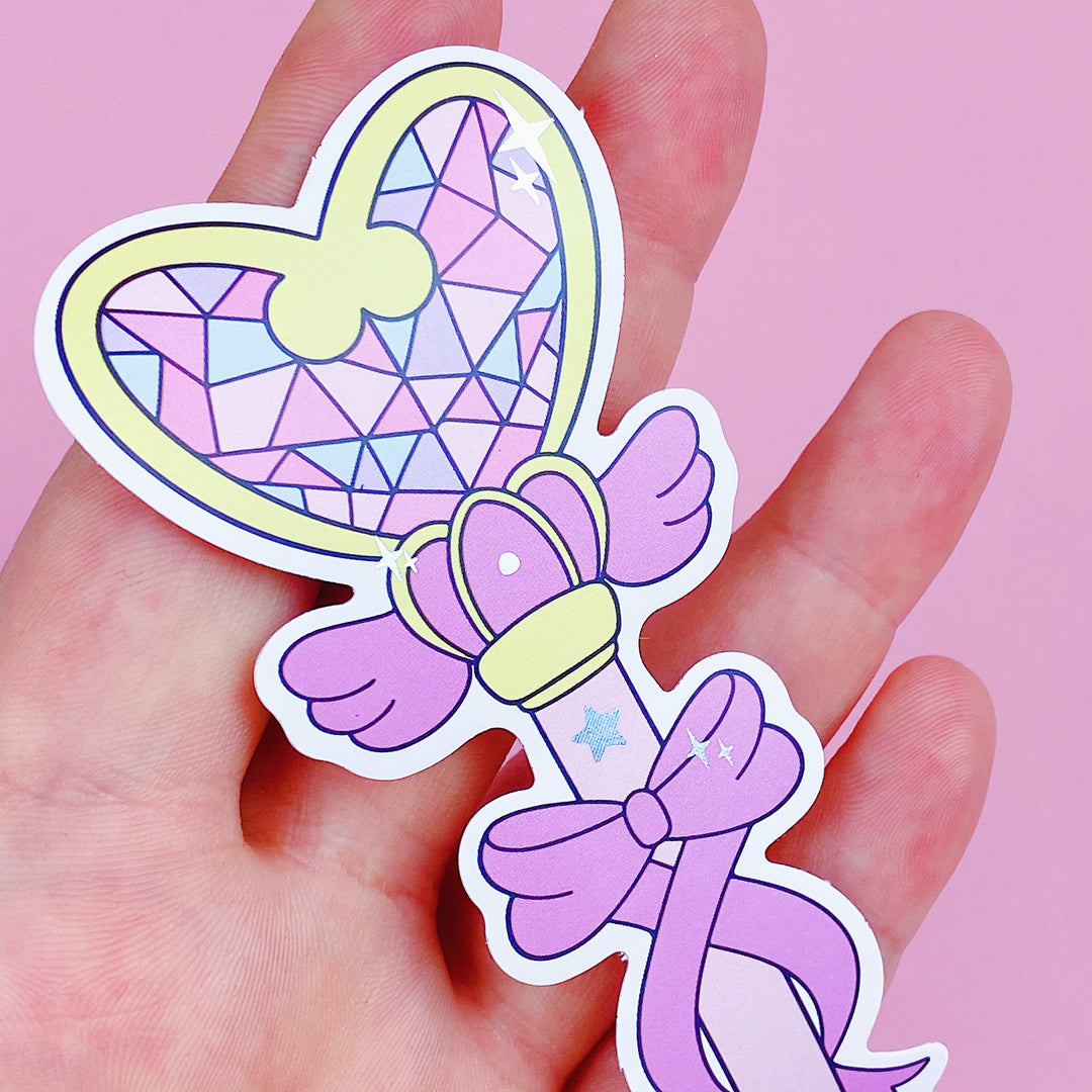 Moon Prism Wand Vinyl Sticker Die Cut | Holo Foil