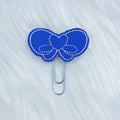 Purple Heart Bow + White Stitching Feltie Planner Clip