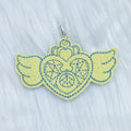 Yellow + Blue Stitching Brooch Feltie Planner Charm