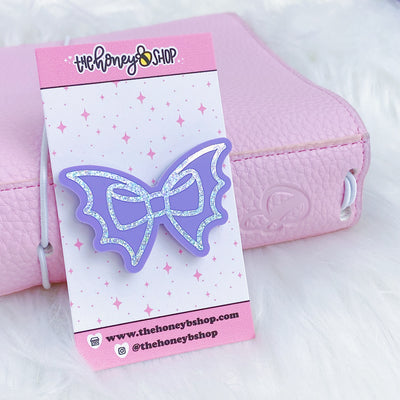 Purple Bat Bow Acrylic Magnet