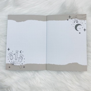 Lunar Eclipse Dreams Soft Gold Foiled B6 Notebook | Dot Grid