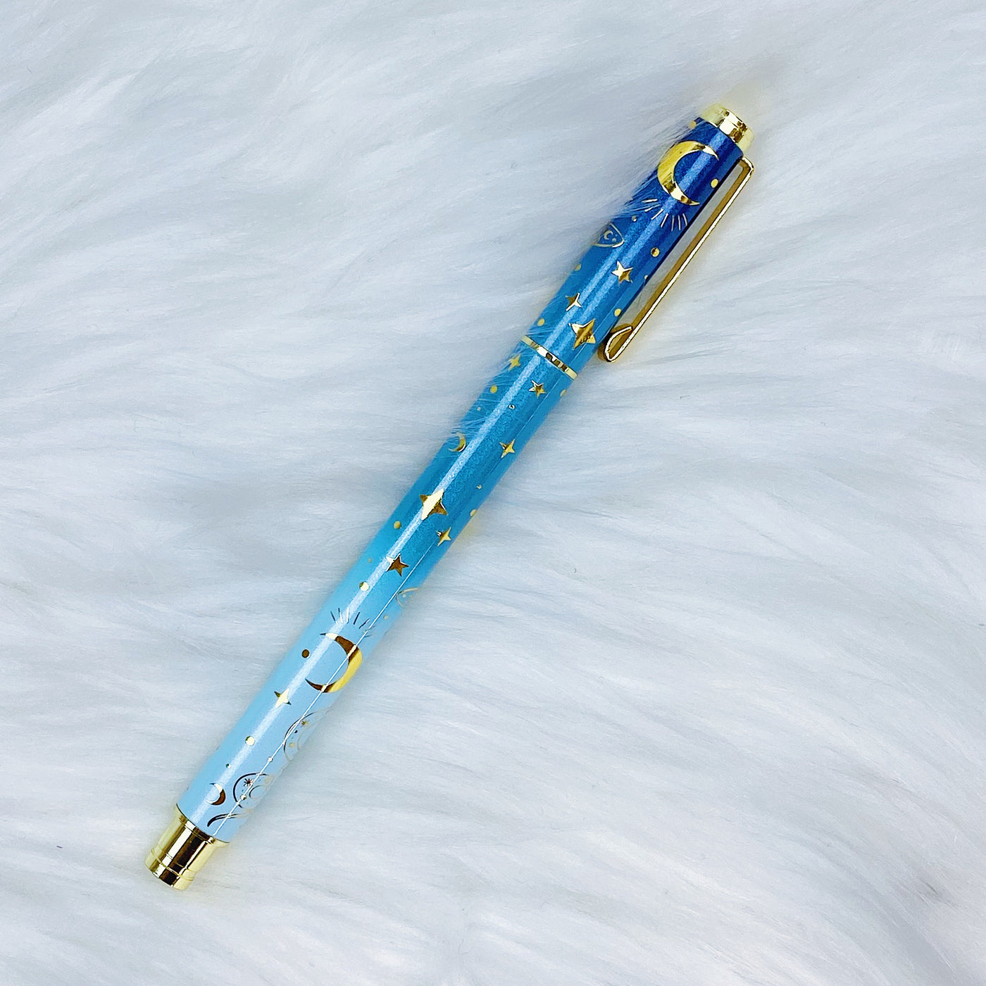 Lunar Eclipse Gold Engraved Pearlescent Gradient Pen | 0.5 Gel Pen