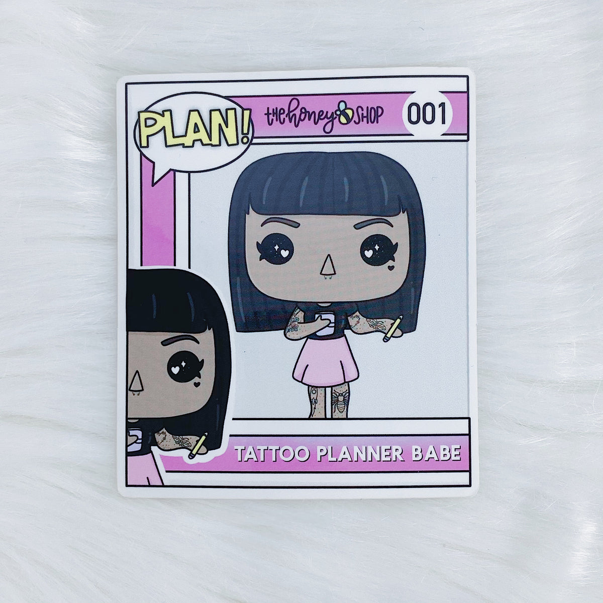 Tattoo Planner Babe POP Vinyl Sticker Die Cut | Choose your Skin Tone!