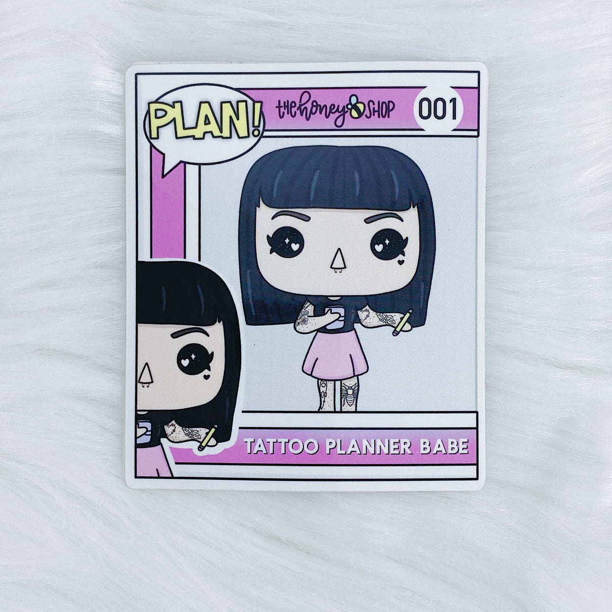 Tattoo Planner Babe POP Vinyl Sticker Die Cut | Choose your Skin Tone!
