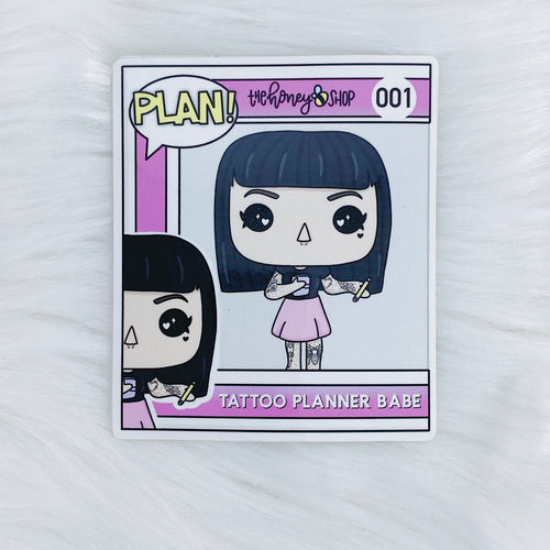 Tattoo Planner Babe POP Vinyl Sticker Die Cut | Choose your Skin Tone!