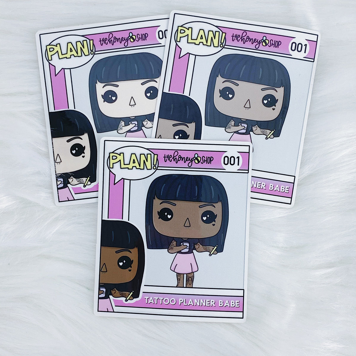 Tattoo Planner Babe POP Vinyl Sticker Die Cut | Choose your Skin Tone!
