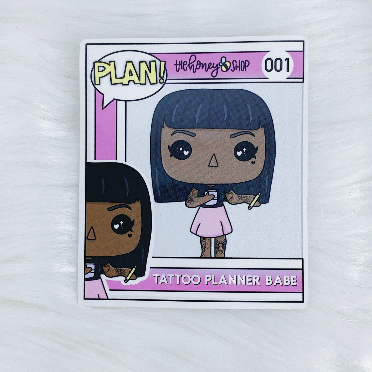 Tattoo Planner Babe POP Vinyl Sticker Die Cut | Choose your Skin Tone!