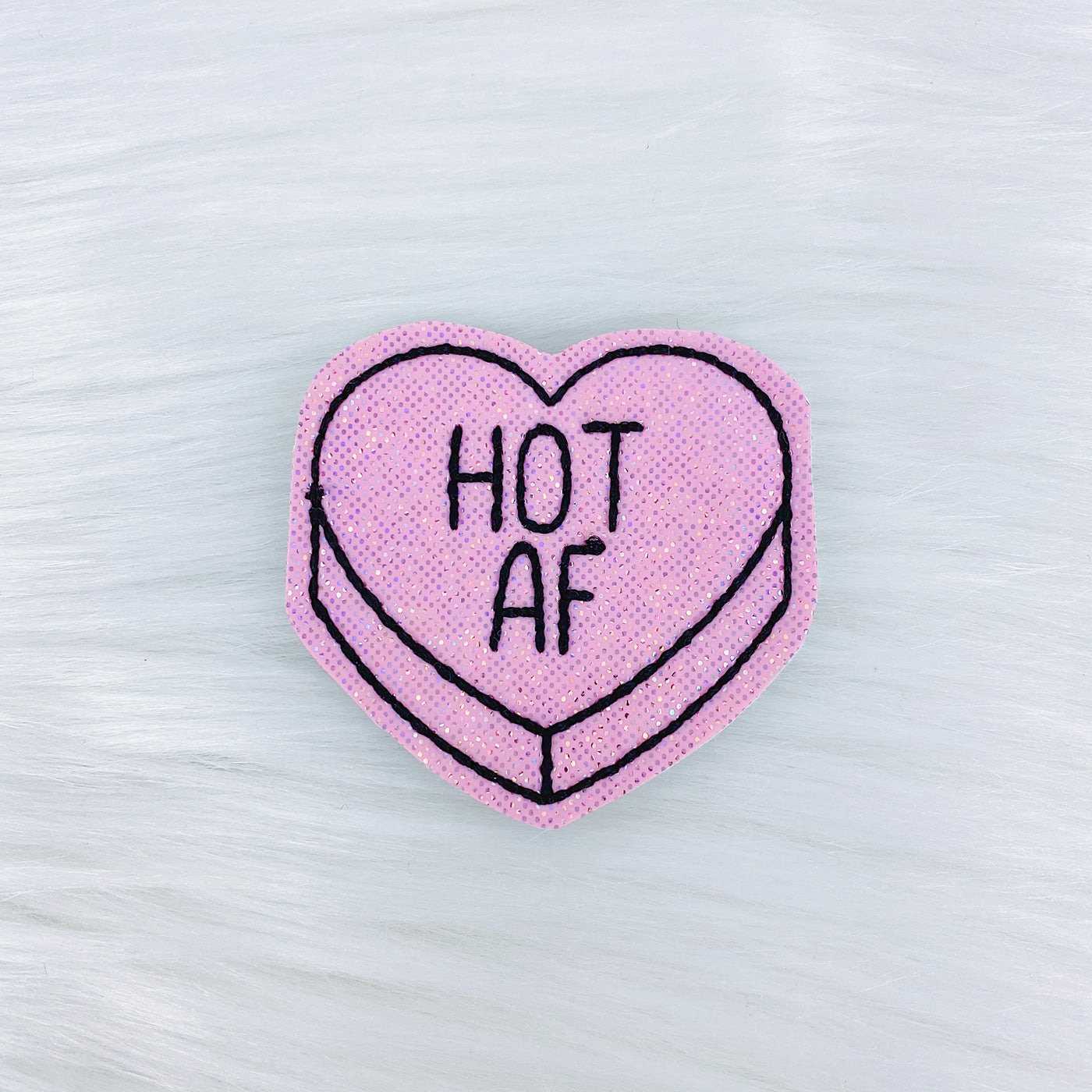 Pink Hot AF Heart Feltie | CHOOSE YOUR HARDWARE