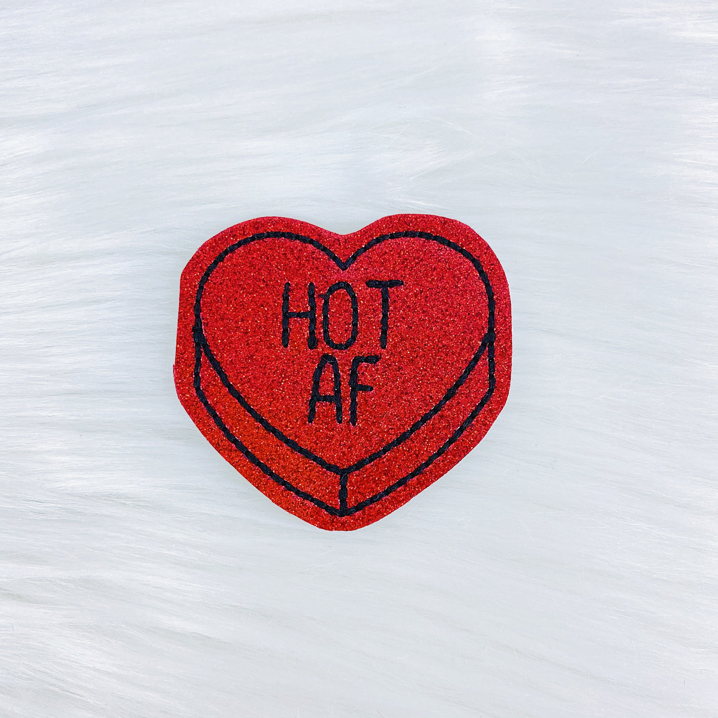 Red Hot AF Heart Feltie | CHOOSE YOUR HARDWARE