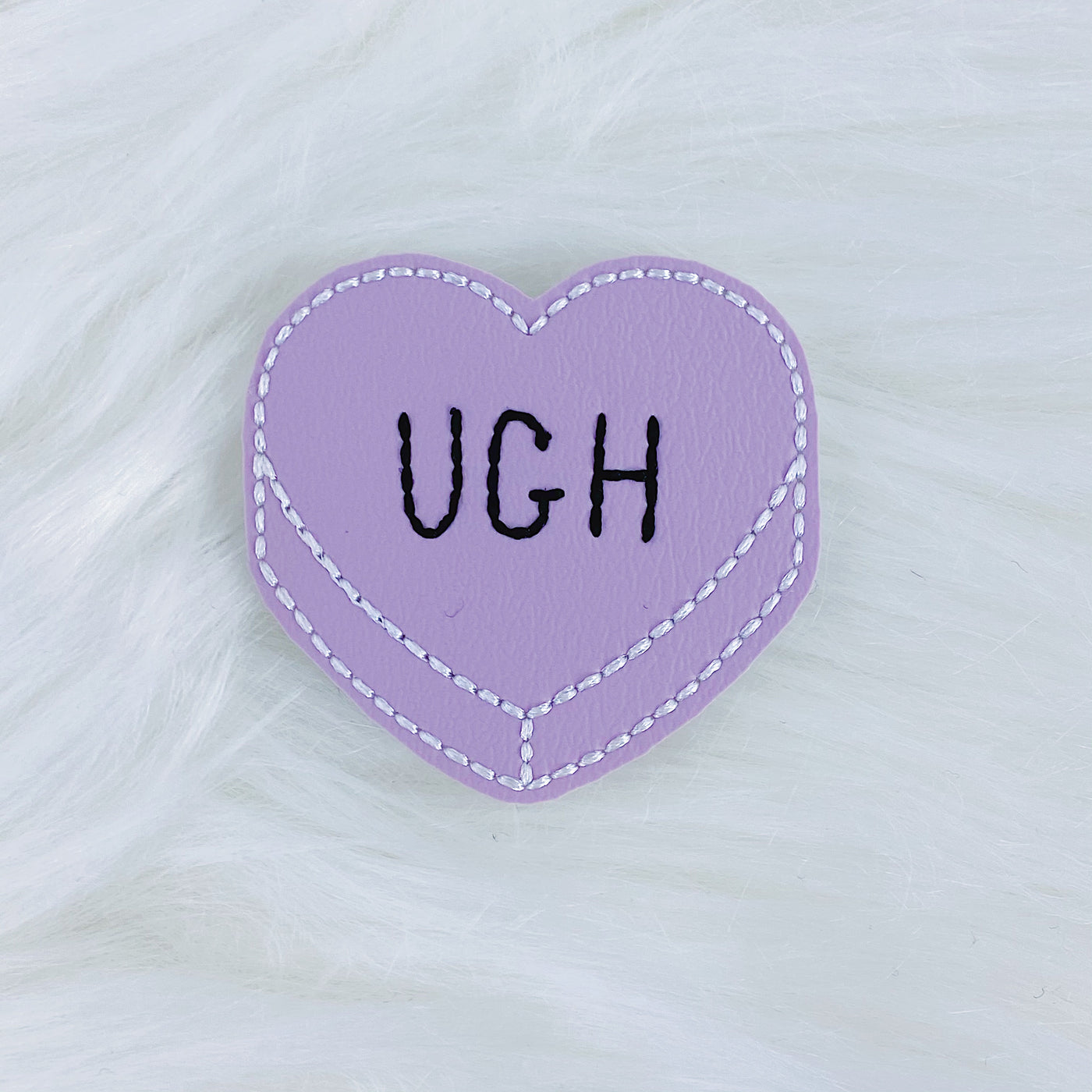 Purple UGH Heart Feltie | CHOOSE YOUR HARDWARE