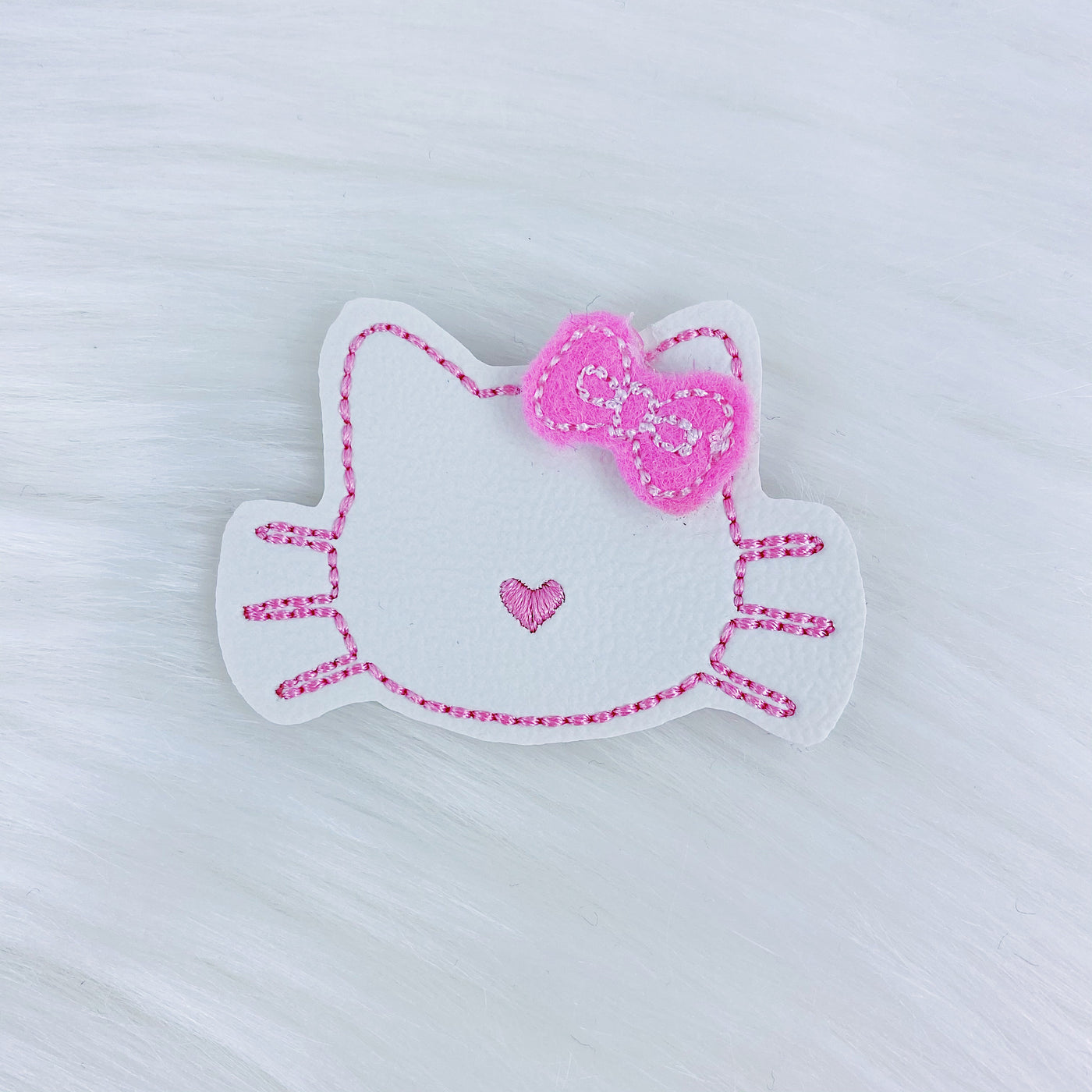 Pink Kitty Bow Feltie | CHOOSE YOUR HARDWARE