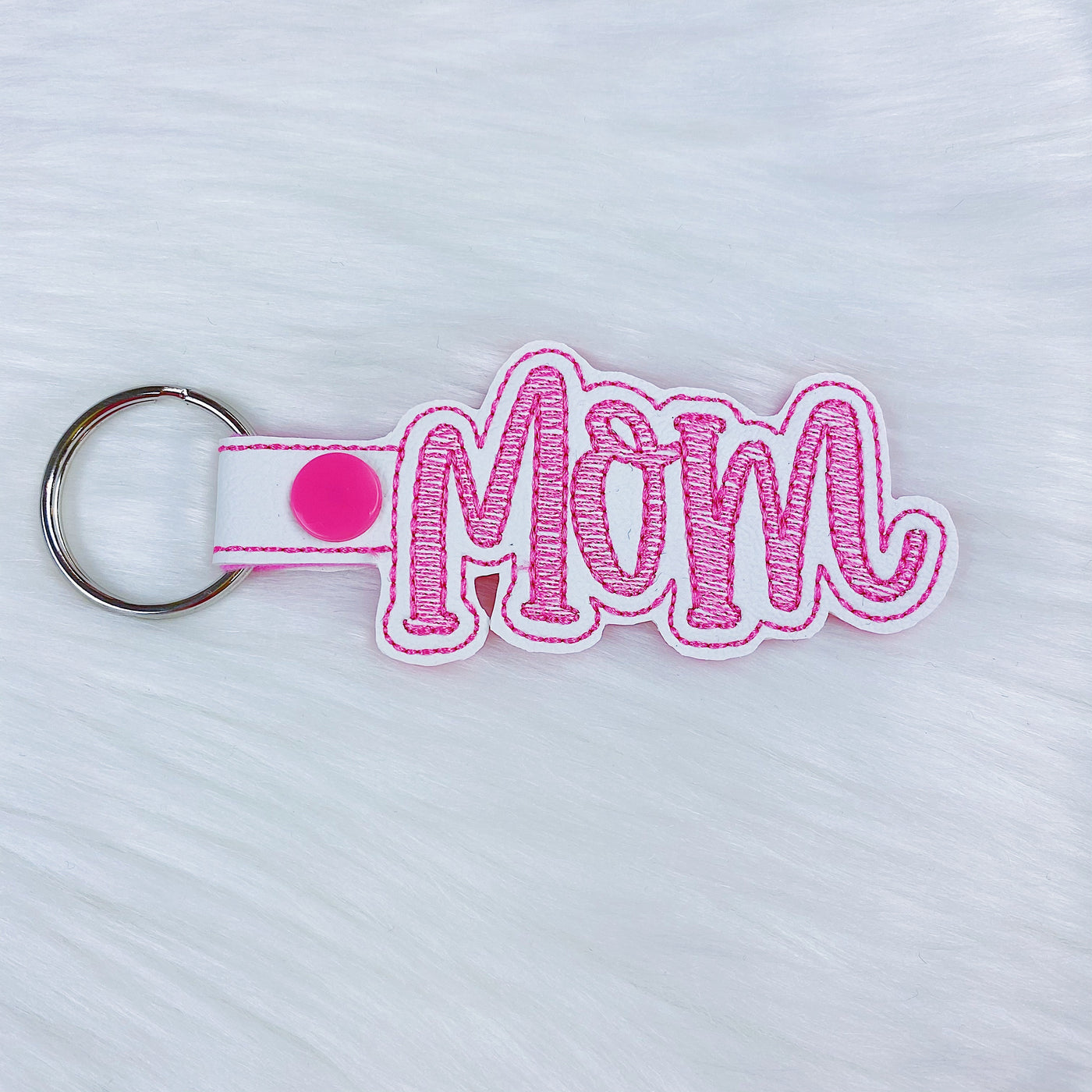 Pink Mom Feltie Snap-Tab Charm