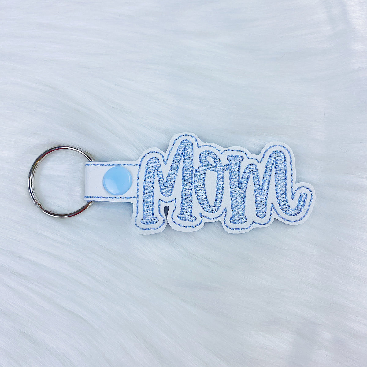Light Blue Mom Feltie Snap-Tab Charm