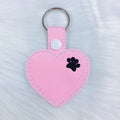 Glow-in-the-Dark Pink Paw Print Heart Feltie Snap-Tab Charm