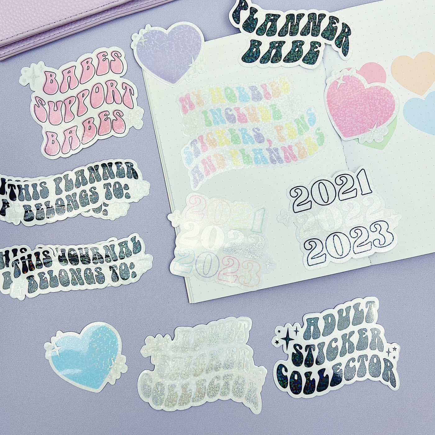 Planner Stash Sticker Die Cut Pack | Pixie Holo Foiled | Iridescent Overlay