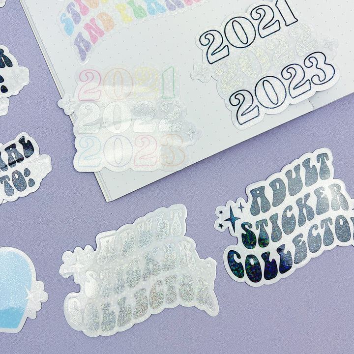 Planner Stash Sticker Die Cut Pack | Pixie Holo Foiled | Iridescent Overlay