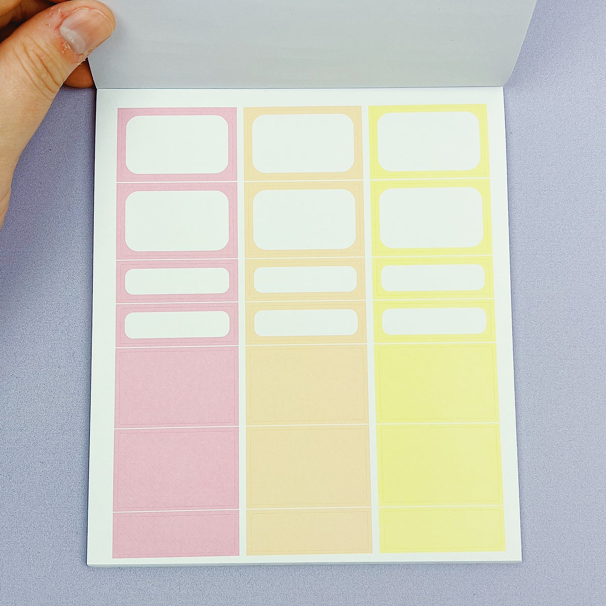 Libro de pegatinas de lujo funcional en colores pastel | Papel adhesivo mate | 15 páginas | Pixie Holo frustrado