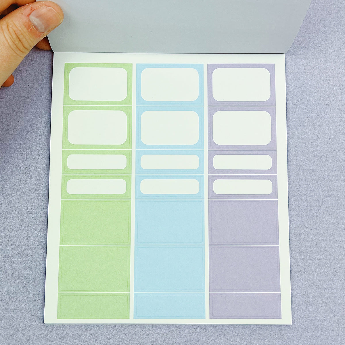 Libro de pegatinas de lujo funcional en colores pastel | Papel adhesivo mate | 15 páginas | Pixie Holo frustrado