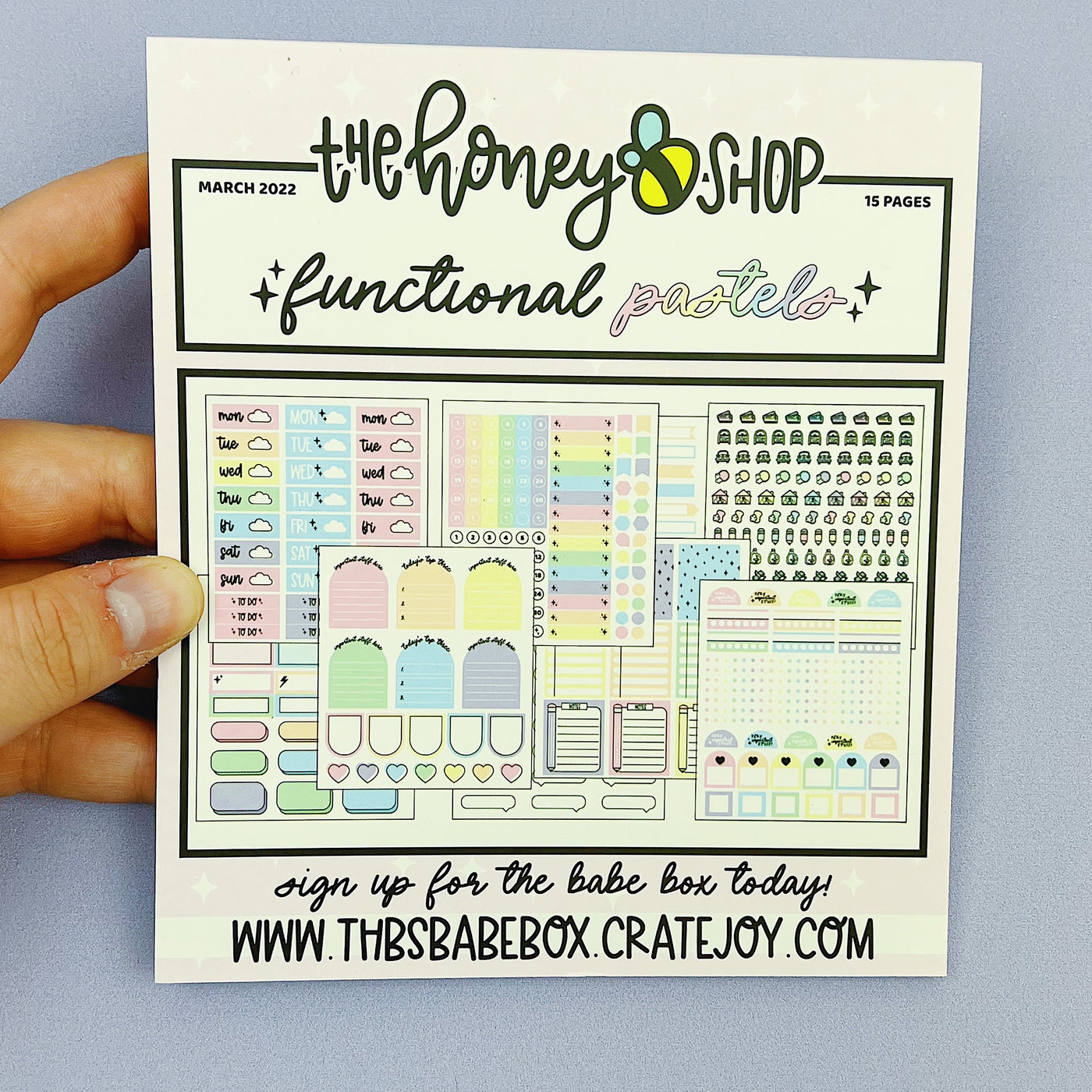 Pastel Functional Deluxe Sticker Book | Matte Sticker Paper | 15 Pages | Pixie Holo Foiled