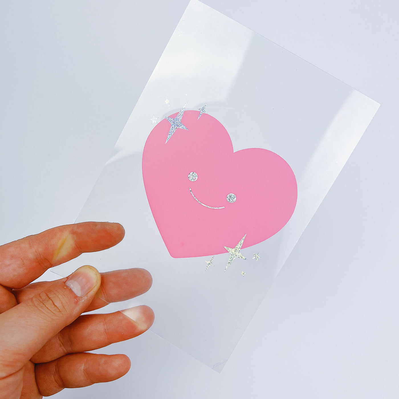 Smiley Heart Clear Journal Card