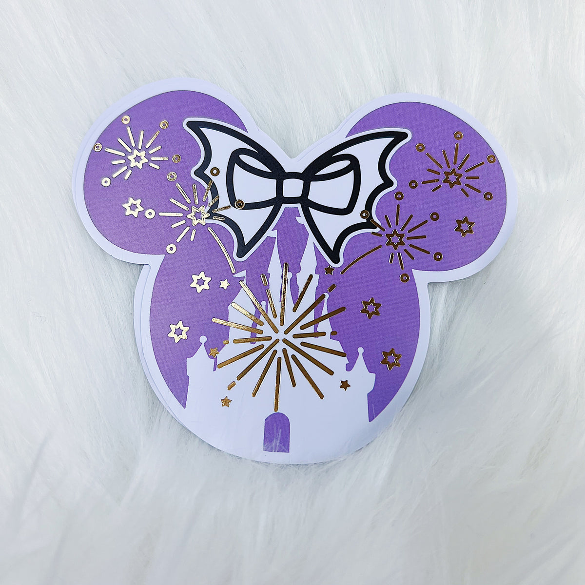 Purple Mouse Vinyl Die Cut | Gold Foiled