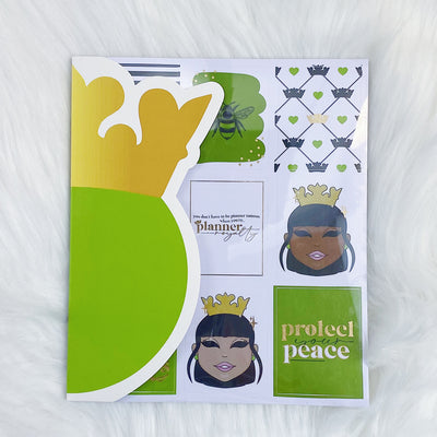 Planner Royalty Sticker Book | 10 Pages | Gold Foiled