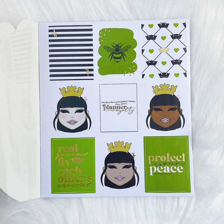 Planner Royalty Sticker Book | 10 Pages | Gold Foiled