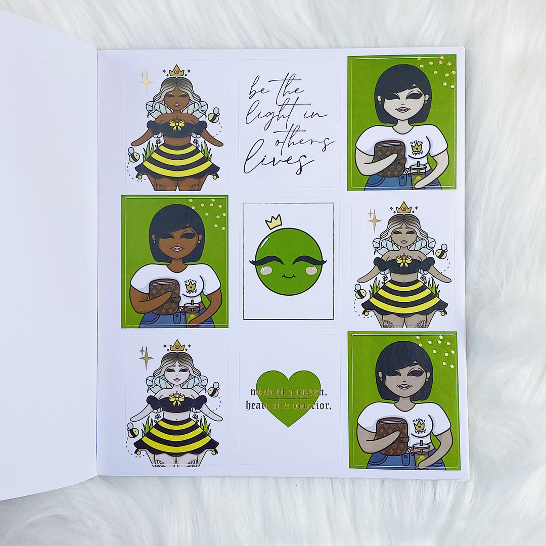 Planner Royalty Sticker Book | 10 Pages | Gold Foiled