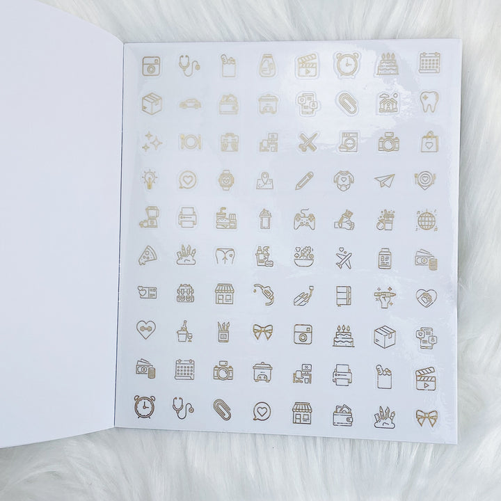 Planner Royalty Sticker Book | 10 Pages | Gold Foiled