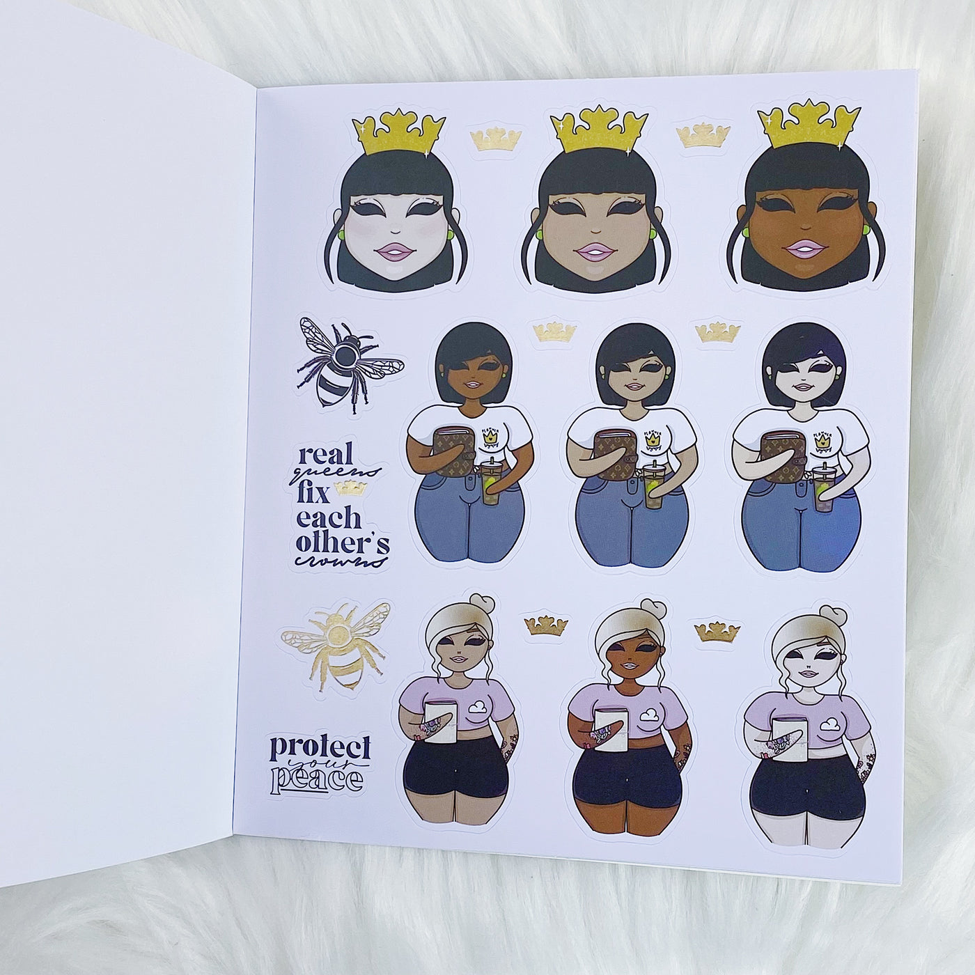 Planner Royalty Sticker Book | 10 Pages | Gold Foiled