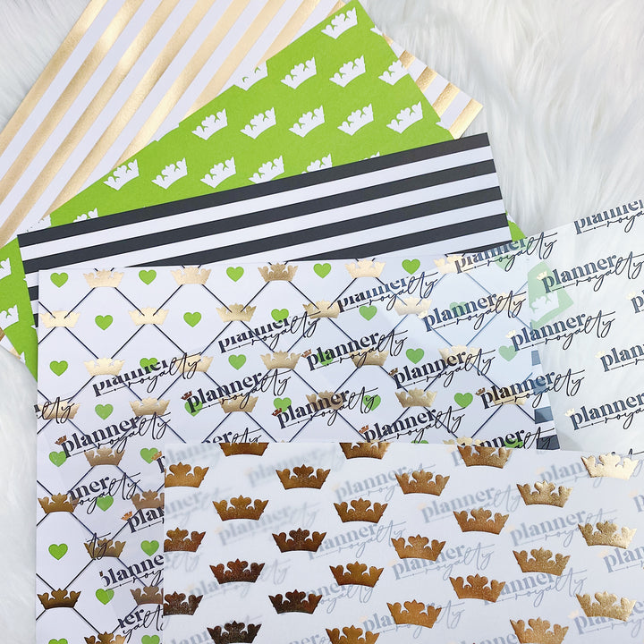 Planner Royalty Papers + Acetate + Vellum | Gold Foiled