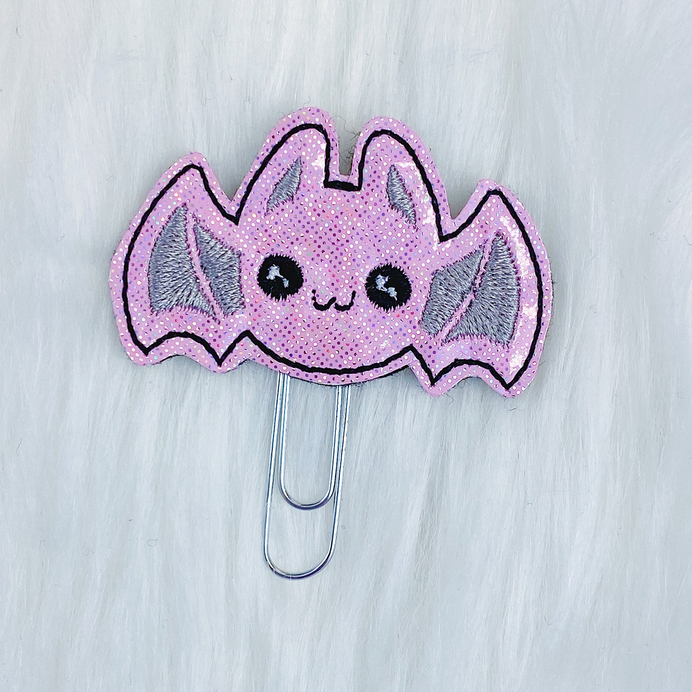 Kawaii Pink Bat Feltie Planner Clip