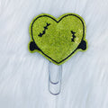 Green Glitter Frankenstein Feltie Planner Clip