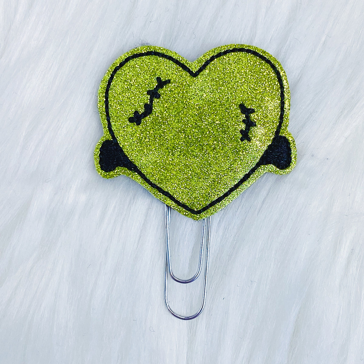 Green Glitter Frankenstein Feltie Planner Clip