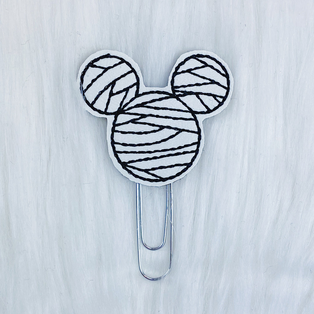 White Micky Mummy Feltie Planner Clip