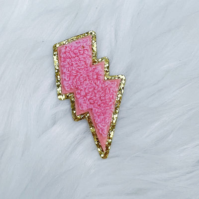 Pink Lightening Bolt Adhesive Patch