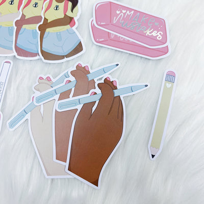 Back to Cool Vinyl Die Cut Pack | Holo Foiled | ALL Skin Tones Included