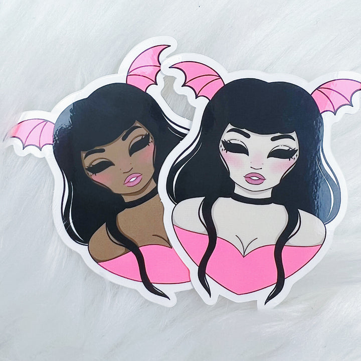 NEON Pink Batty Babe Vinyl Sticker Die Cut