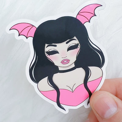 NEON Pink Batty Babe Vinyl Sticker Die Cut