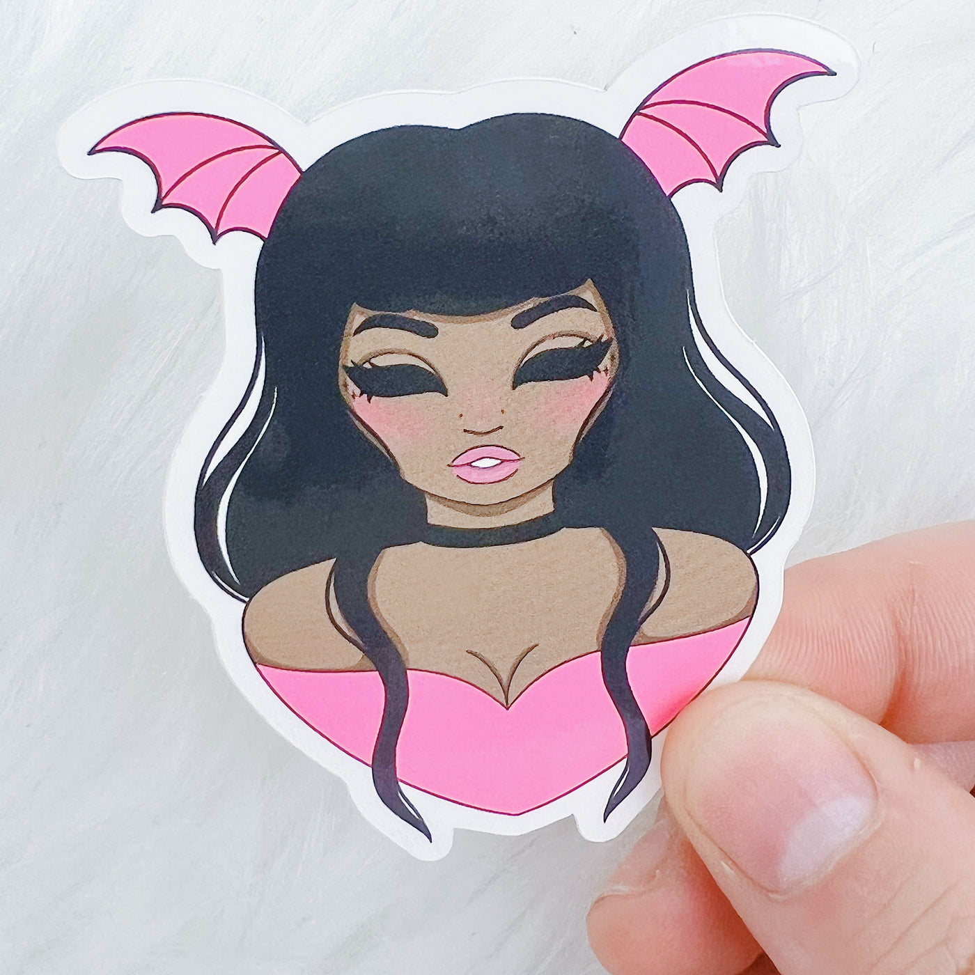 NEON Pink Batty Babe Vinyl Sticker Die Cut