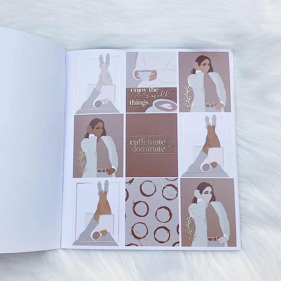 Cream & Sugar Sticker Book | 10 Pages | Soft Gold Foiled