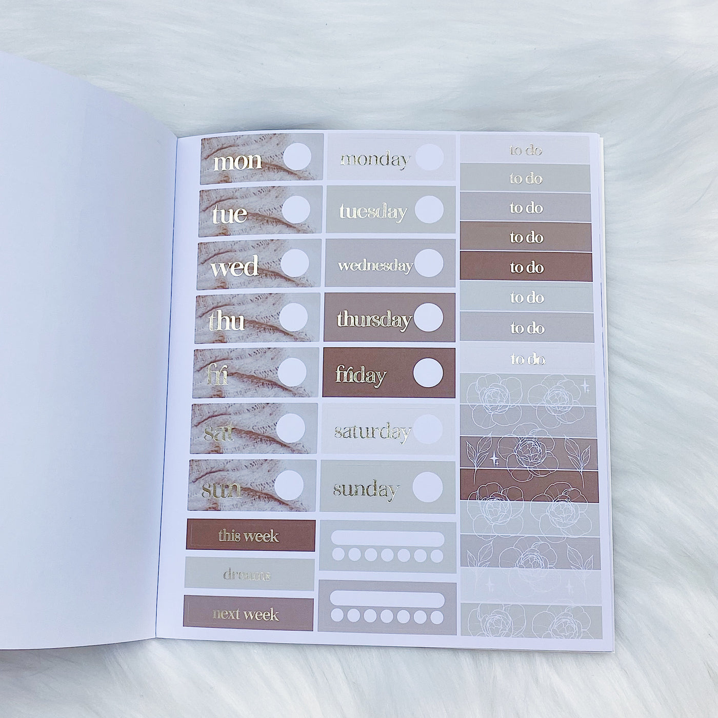 Cream & Sugar Sticker Book | 10 Pages | Soft Gold Foiled