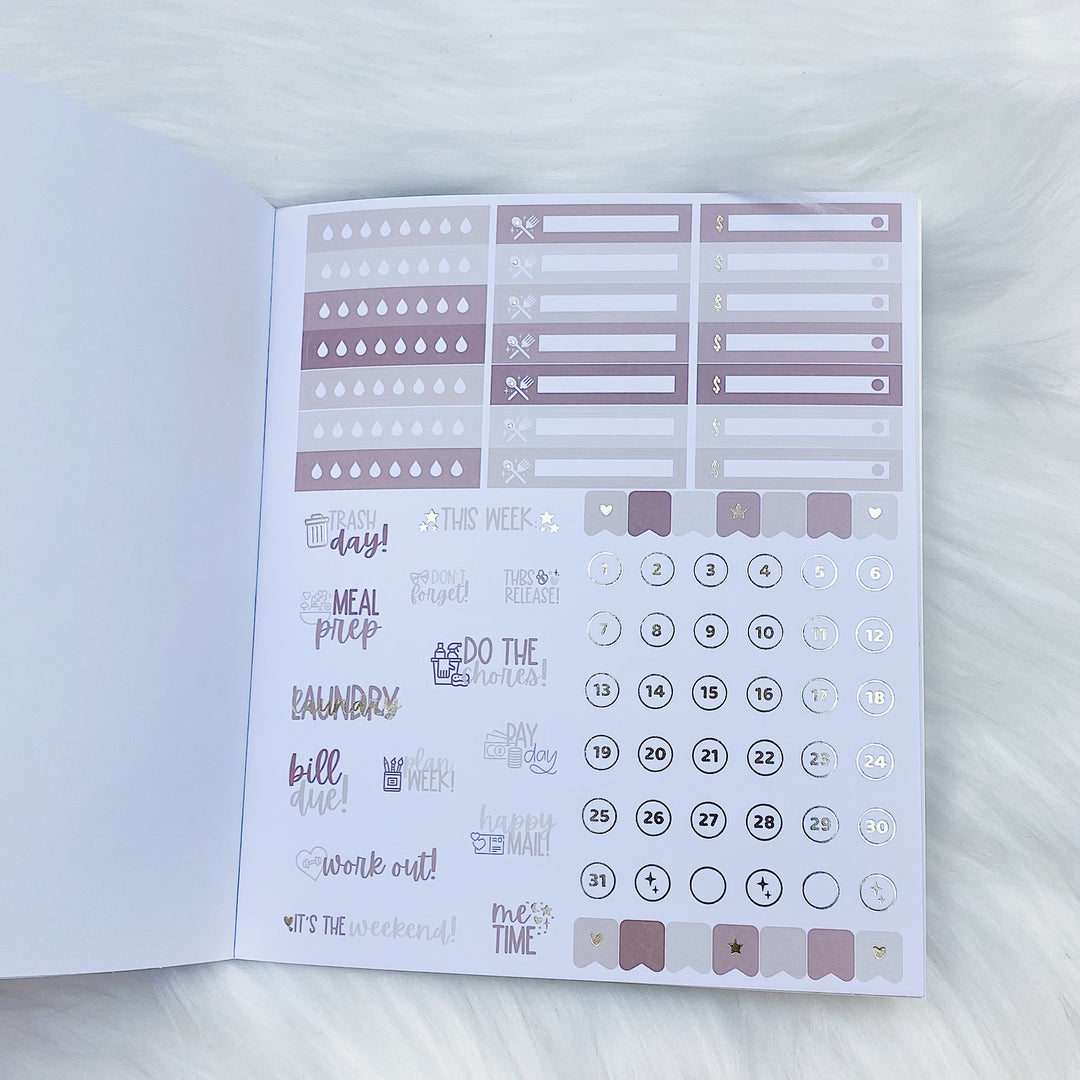 Cream & Sugar Sticker Book | 10 Pages | Soft Gold Foiled